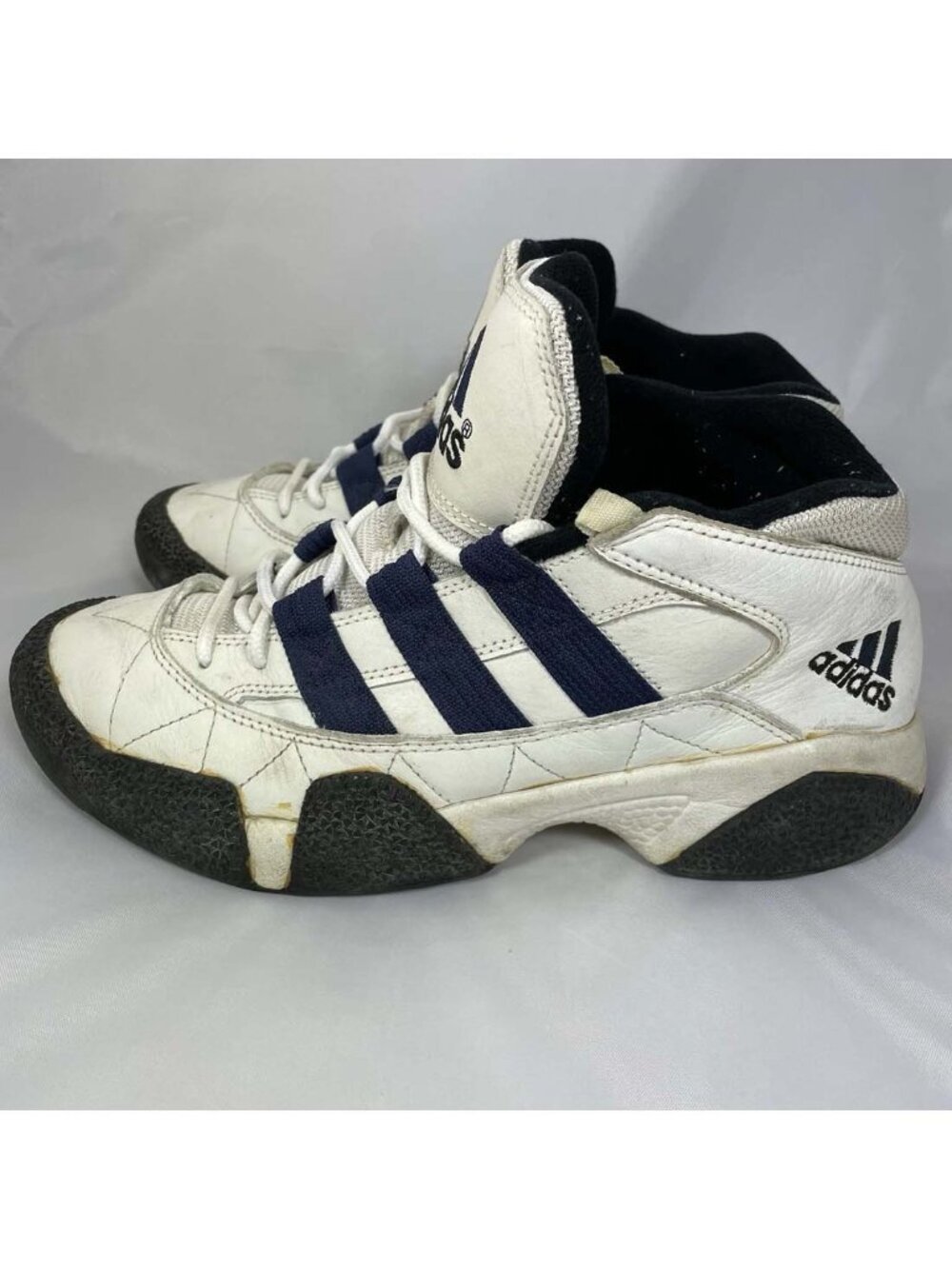 Men's 9.5 - Vintage 90s Adidas Ratball Mid 1995 Basketball Rose - Picture 2 of 10